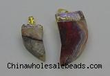 NGP6705 15*30mm - 20*40mm horn agate gemstone pendants