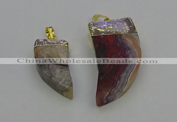 NGP6705 15*30mm - 20*40mm horn agate gemstone pendants