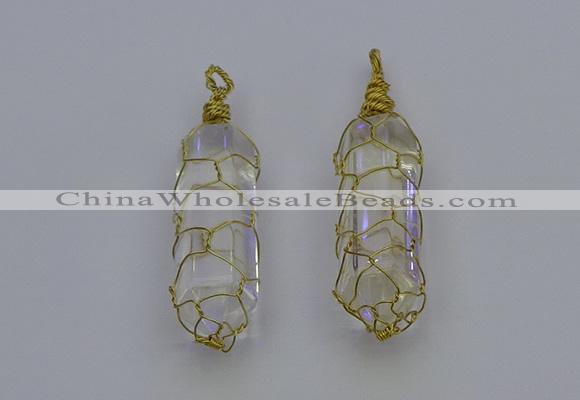 NGP6730 13*40mm sticks white crystal gemstone pendants wholesale