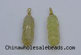 NGP6739 13*40mm sticks lemon quartz gemstone pendants wholesale