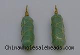 NGP6746 13*40mm sticks aventurine gemstone pendants wholesale