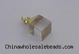 NGP6760 15*22mm cube white crystal gemstone pendants wholesale