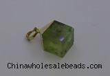 NGP6770 15*22mm cube green qutilated quartz pendants wholesale