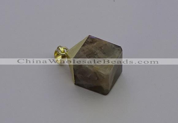 NGP6774 15*22mm cube moonstone gemstone pendants wholesale