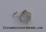 NGP6780 15*22mm cube white crystal gemstone pendants wholesale