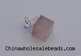 NGP6781 15*22mm cube rose quartz gemstone pendants wholesale