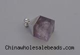 NGP6785 15*22mm cube light amethyst gemstone pendants wholesale