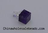 NGP6786 15*22mm cube amethyst gemstone pendants wholesale