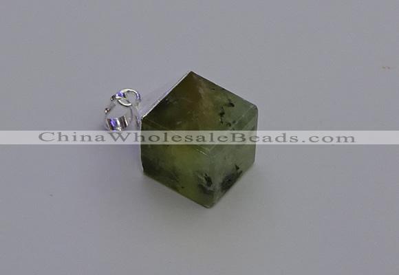 NGP6790 15*22mm cube green qutilated quartz pendants wholesale