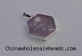 NGP6825 24*25mm hexagon light amethyst gemstone pendants wholesale