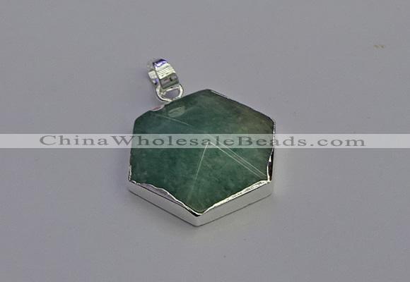 NGP6832 24*25mm hexagon amazonite gemstone pendants wholesale