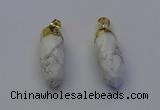 NGP6880 12*30mm - 15*30mm faceted bullet white howlite pendants