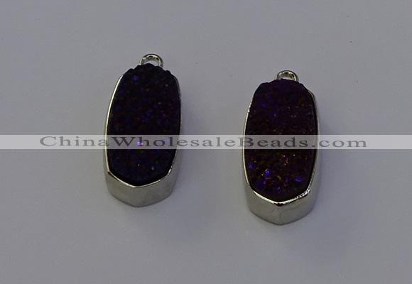 NGP6901 10*22mm - 12*25mm freeform plated druzy quartz pendants