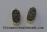 NGP6907 10*22mm - 12*25mm freeform plated druzy quartz pendants