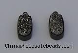 NGP6918 10*22mm - 12*25mm freeform plated druzy quartz pendants