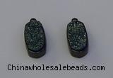 NGP6920 10*22mm - 12*25mm freeform plated druzy quartz pendants