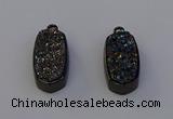 NGP6921 10*22mm - 12*25mm freeform plated druzy quartz pendants