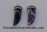 NGP6975 12*40mm - 15*45mm horn amethyst pendants wholesale