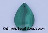 NGP701 22*30mm flat teardrop natural malachite gemstone pendant