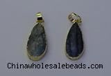 NGP7046 12*25mm - 13*28mm flat teardrop blue kyanite pendants