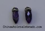 NGP7060 12*30mm - 15*35mm faceted bullet amethyst pendants