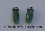 NGP7064 12*30mm - 15*35mm faceted bullet green aventurine pendants