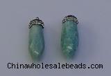 NGP7065 12*30mm - 15*35mm faceted bullet amazonite pendants