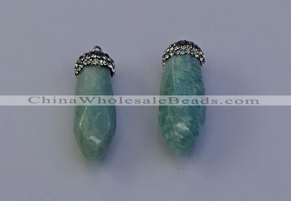 NGP7065 12*30mm - 15*35mm faceted bullet amazonite pendants