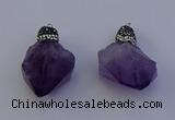 NGP7088 25*35mm - 28*45mm faceted nuggets amethyst pendants