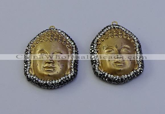 NGP7090 30*40mm buddha white jade pendants wholesale