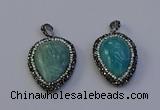 NGP7100 25*30mm - 28*35mm flat teardrop amazonite pendants