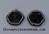 NGP7116 30*30mm hexagon amethyst gemstone pendants wholesale