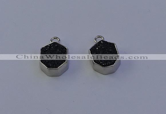NGP7158 12*15mm plated druzy agate pendants wholesale
