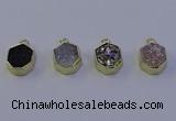 NGP7165 12*15mm plated druzy agate pendants wholesale