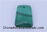 NGP717 18*23mm trapezoid natural malachite gemstone pendant