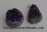 NGP7233 25*40mm - 30*40mm freeform druzy amethyst pendants