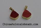 NGP7246 15*20mm flat teardrop mookaite gemstone pendants