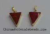 NGP7250 18*25mm triangle mookaite gemstone pendants