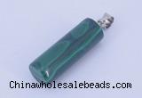 NGP731 8*24mm column natural malachite with 18KGP gemstone pendant