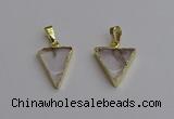 NGP7330 16*18mm - 15*20mm triangle white crystal pendants