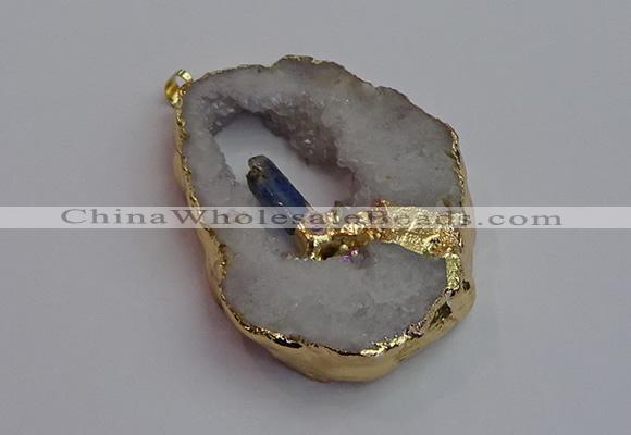 NGP7392 45*50mm - 50*55mm freeform druzy agate pendants