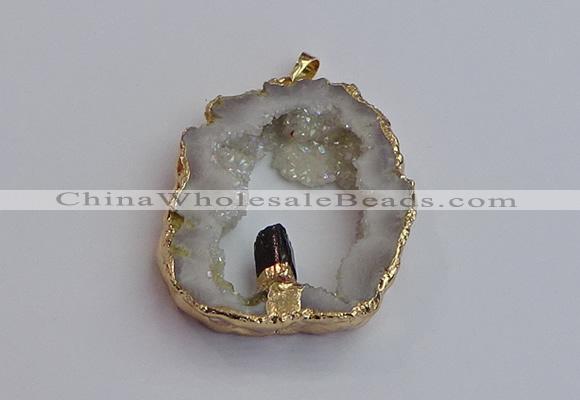 NGP7394 45*50mm - 50*55mm freeform druzy agate pendants