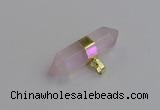 NGP7442 12*45mm sticks rose quartz pendants wholesale