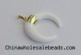 NGP7515 35*38mm horn white porcelain pendants wholesale