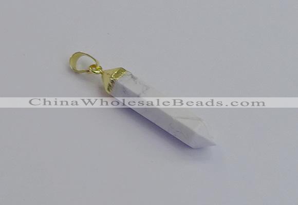 NGP7543 8*40mm sticks white howlite pendants wholesale
