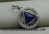 NGP7597 13mm coin lapis lazuli gemstone pendants wholesale