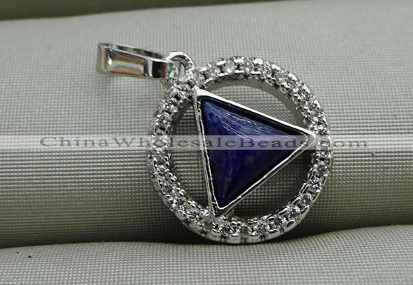 NGP7597 13mm coin lapis lazuli gemstone pendants wholesale