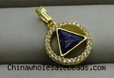 NGP7598 13mm coin lapis lazuli gemstone pendants wholesale