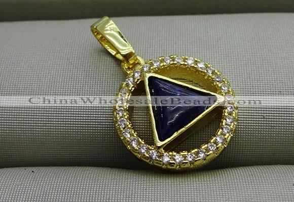 NGP7598 13mm coin lapis lazuli gemstone pendants wholesale