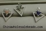 NGP7604 16*19mm arrowhead mixed gemstone pendants wholesale